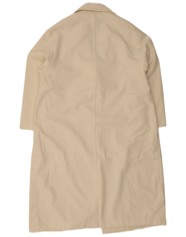 Sobretudo feminino Zara UK 20 2XL poliéster branco