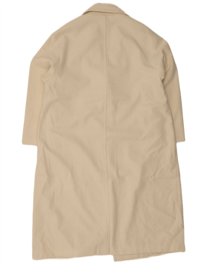 Sobretudo feminino Zara UK 20 2XL poliéster branco