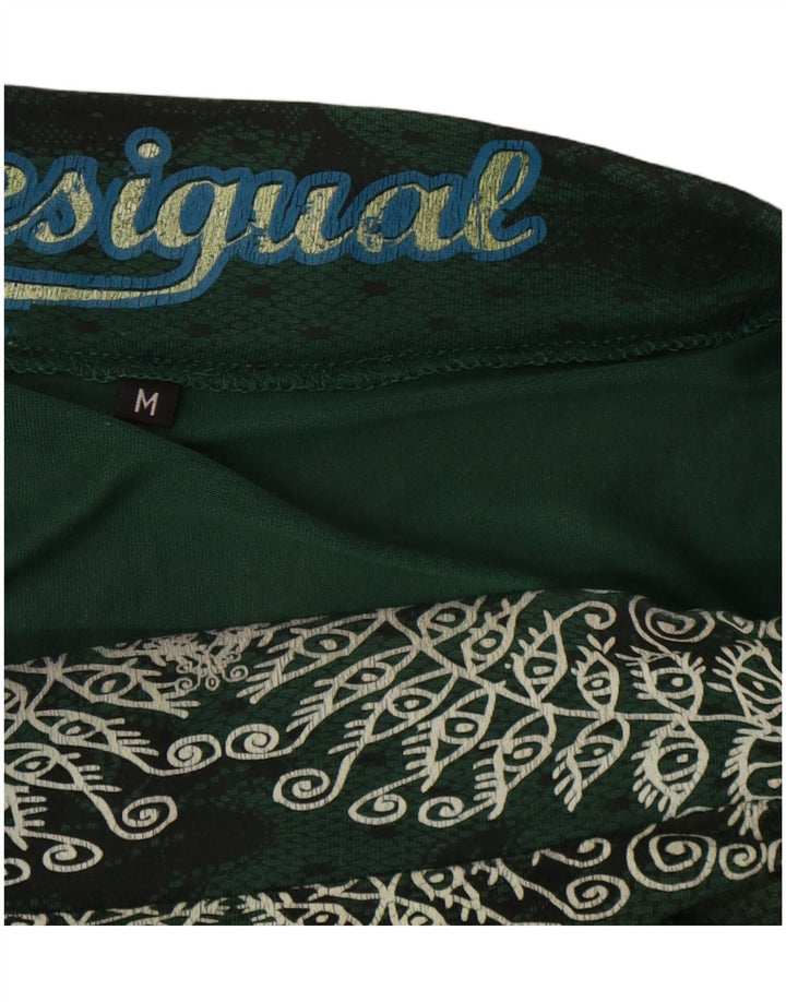 Saia feminina Desigual A-Line médio W30 verde floral