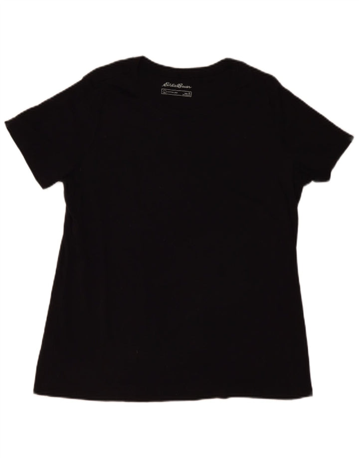 Camiseta feminina EDDIE BAUER UK 18 XL algodão preto