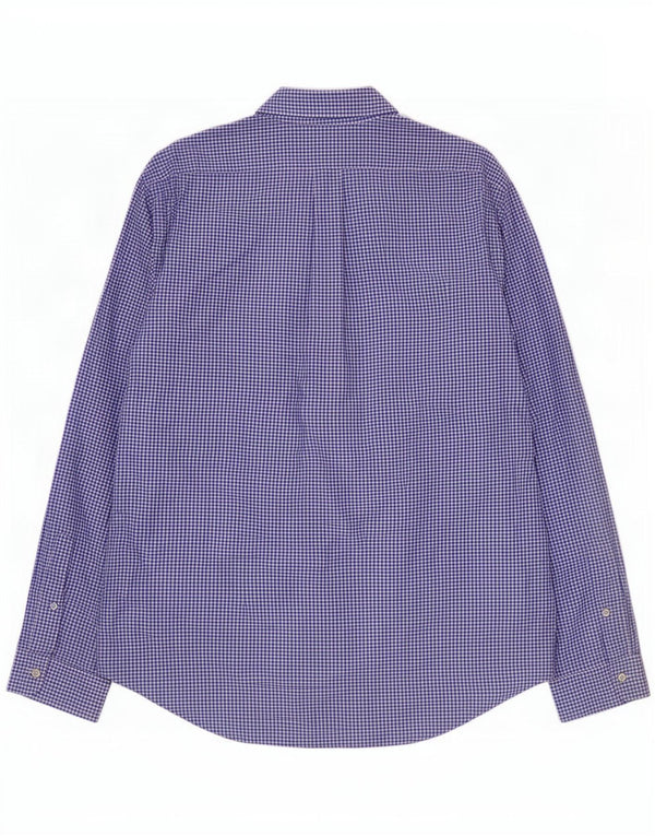 Polo Ralph Lauren Mens Slim Fit Camisa XL Azul Algodão Gingham