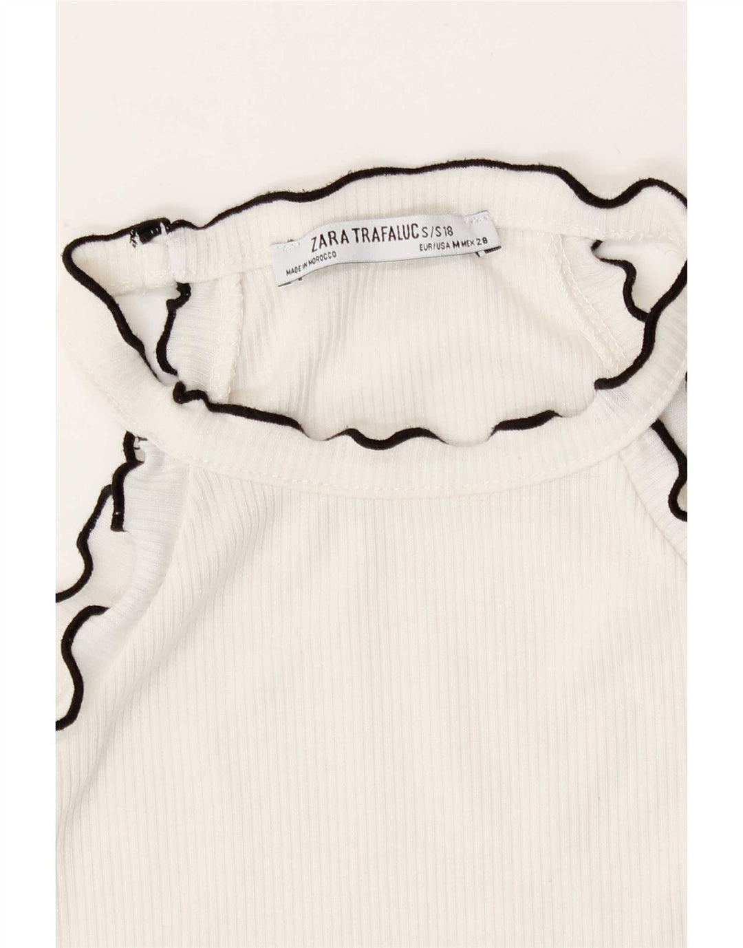 Zara Womens Crop Halter Top UK 12 Médio Algodão Branco