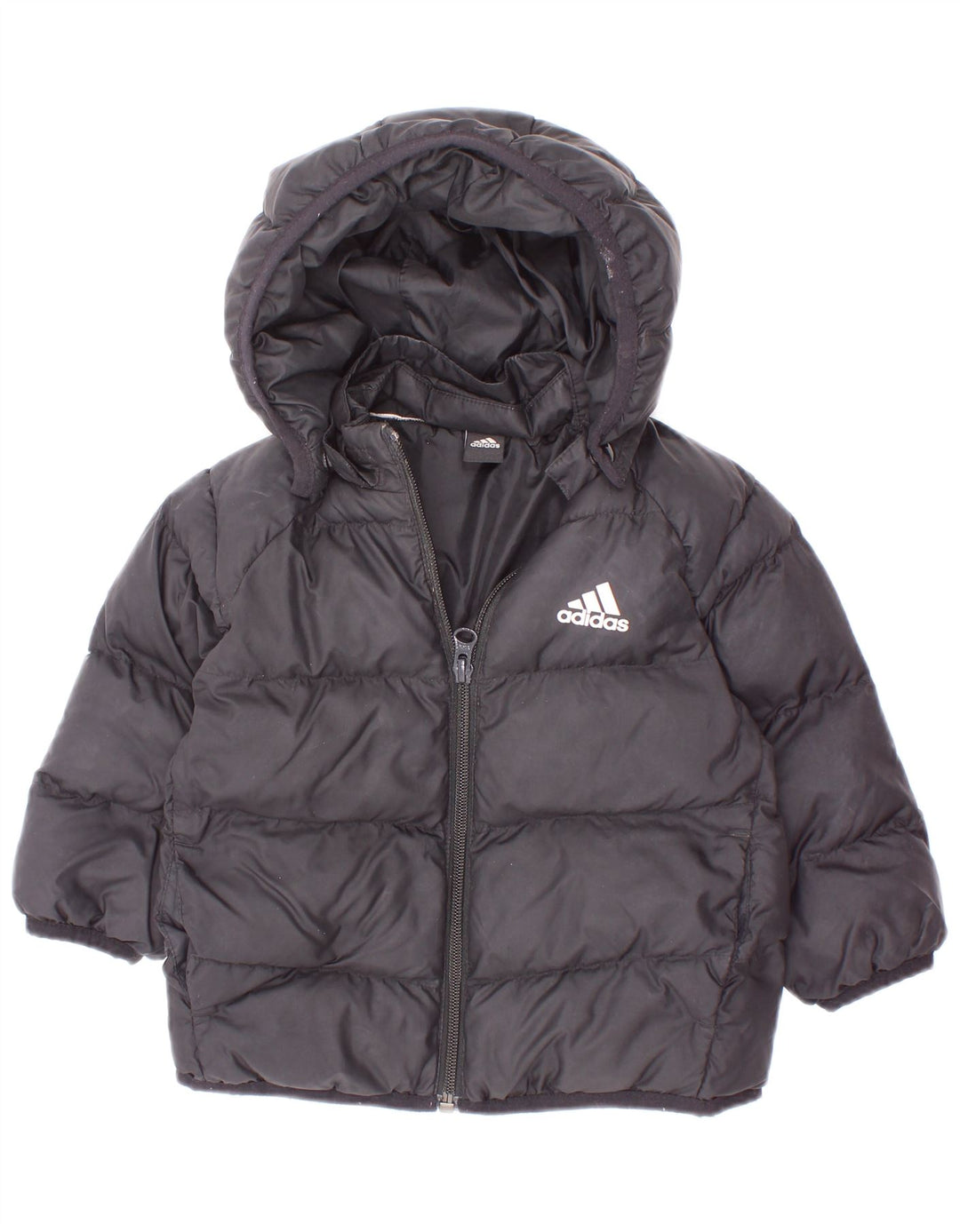 Casaco acolchoado com capuz Adidas Boys 3-4 anos preto