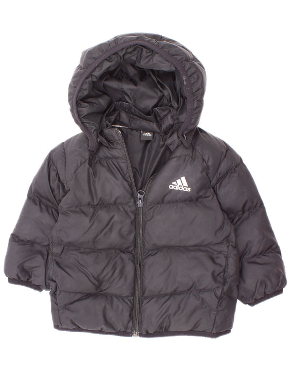Casaco acolchoado com capuz Adidas Boys 3-4 anos preto