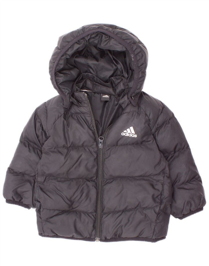 Casaco acolchoado com capuz Adidas Boys 3-4 anos preto