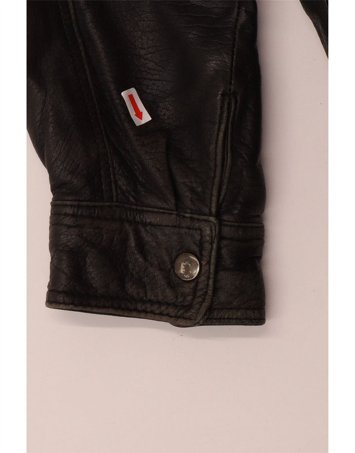 Jaqueta de couro masculina VINTAGE UK 40 grande couro preto