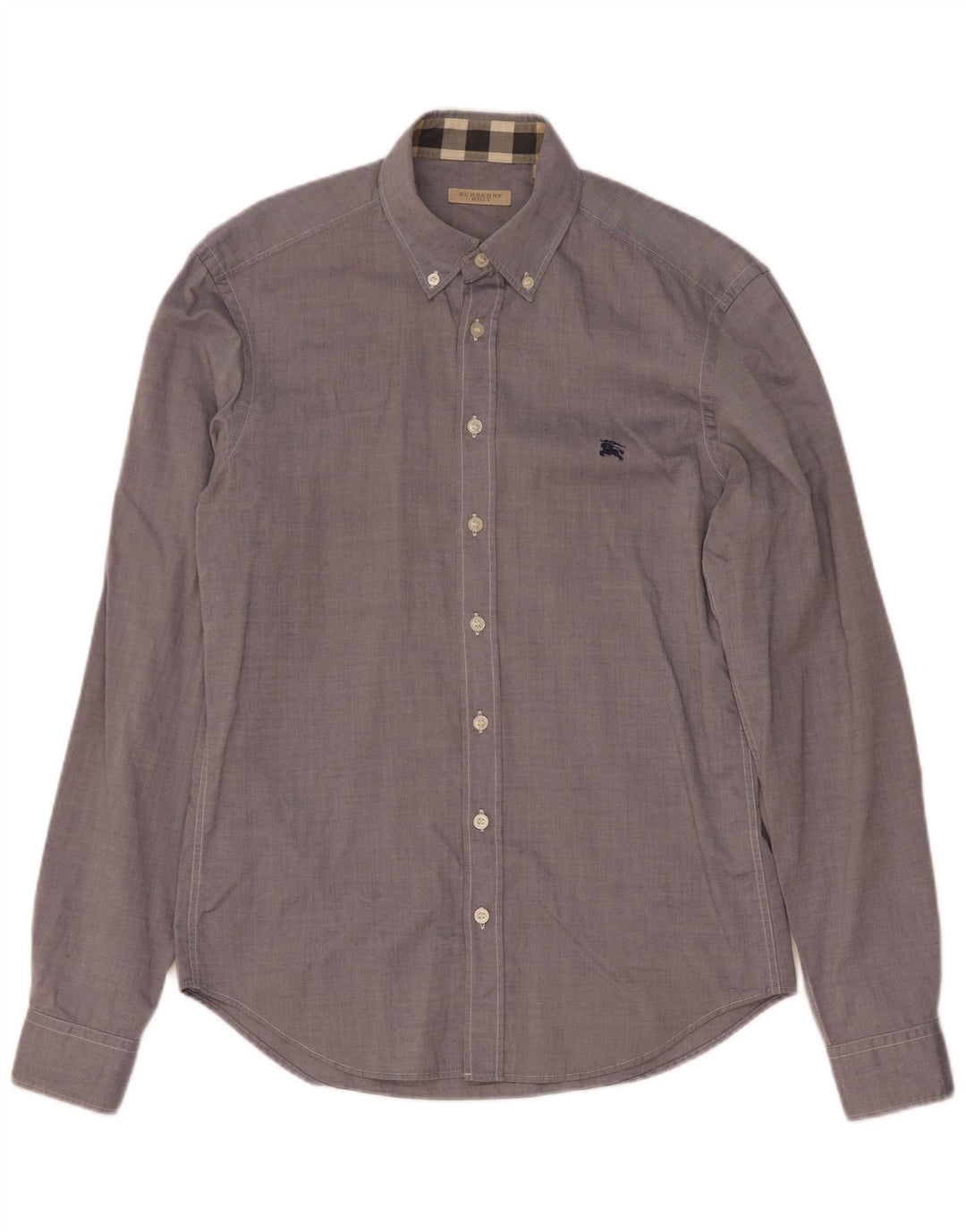 Camisa masculina Burberry pequena azul algodão