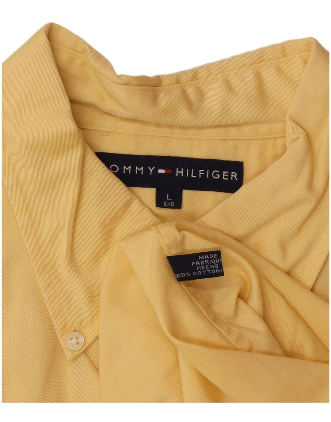 Camisa masculina Tommy Hilfiger grande algodão amarelo
