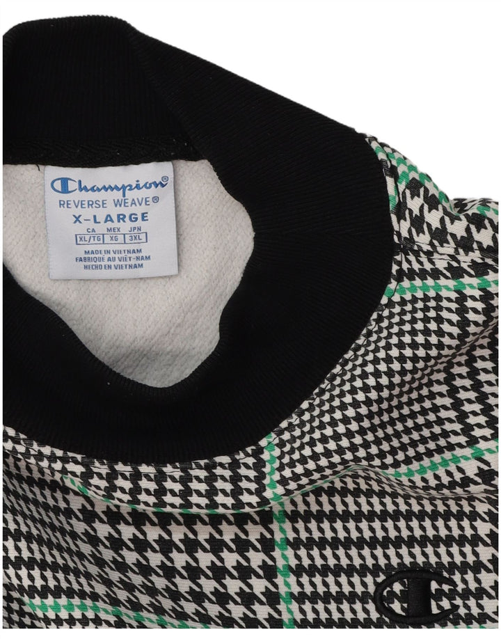 CHAMPION Suéter feminino cropped UK 18 XL preto algodão houndstooth