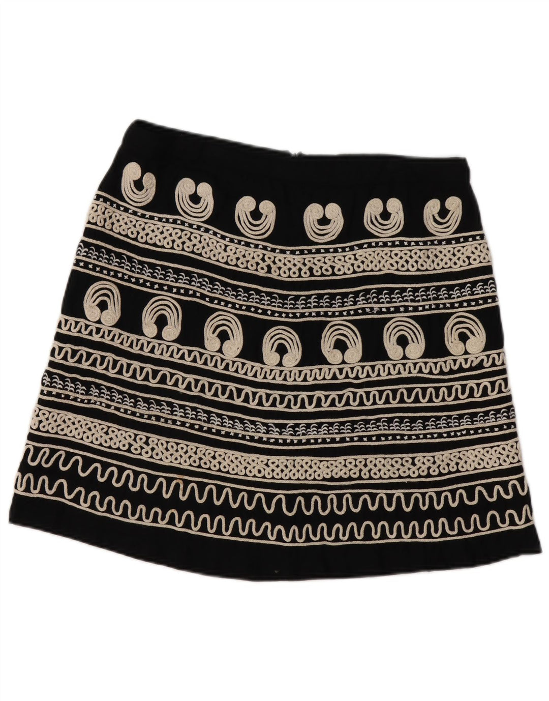 Saia feminina Desigual linha A W34 grande preto paisley