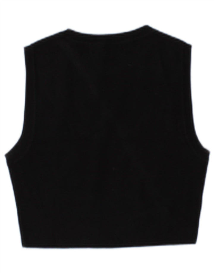 Zara Womens Crop Vest Top UK 14 Grande Viscose Preta