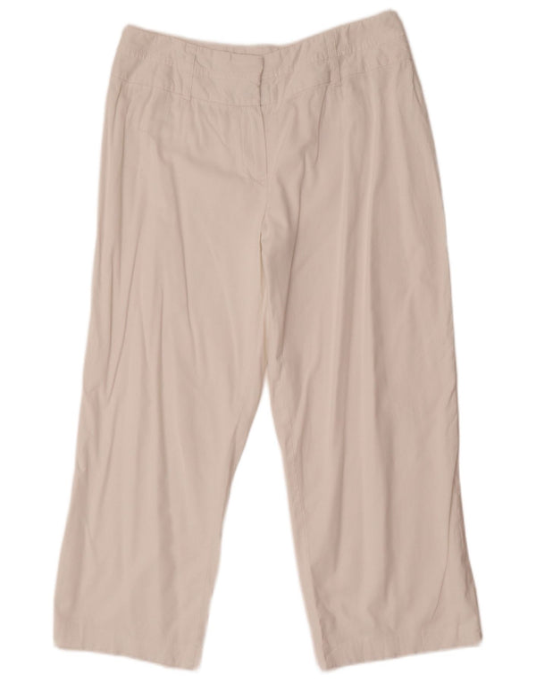 Calça feminina cortada reta Marks & Spencer UK 12 médio W30 L24 branca