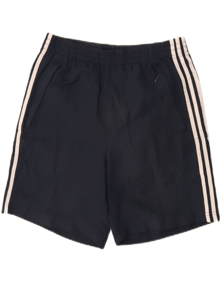 Shorts esportivos masculinos Adidas pequenos poliéster azul marinho