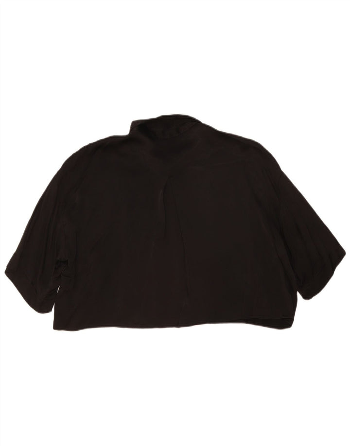 Blusa feminina Zara com manga curta e corte oversized Reino Unido 14 médio preto