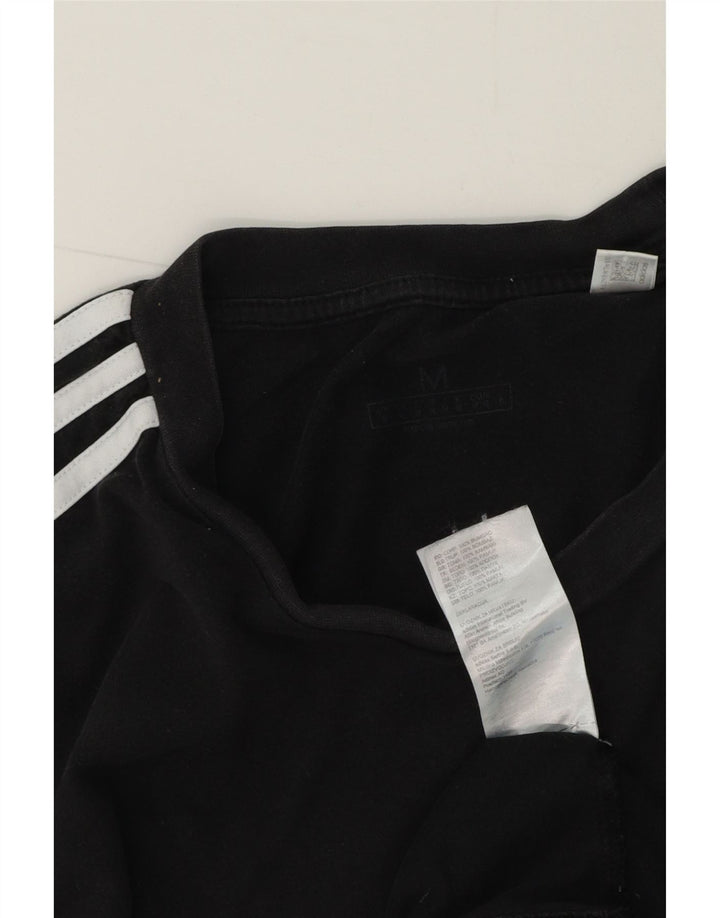 Adidas Mens Camiseta Top Médio Algodão Preto