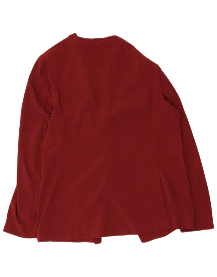 Top cardigã feminino Marks & Spencer Reino Unido 16 grande poliéster cor de vinho