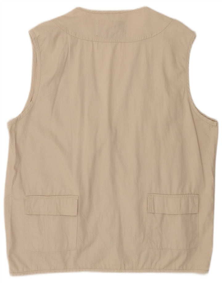 Colete utilitário masculino vintage UK 42 XL algodão bege