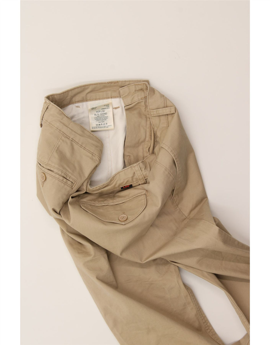 LEE Mens Premium Slim Chino Trousers W29 L32 Beige Cotton Vintage Lee and Second-Hand Lee from Messina Hembry 