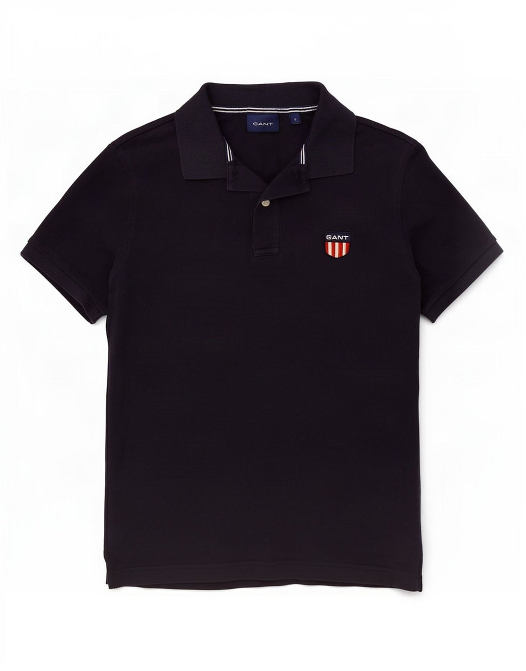 Camisa polo masculina Gant pequena algodão azul marinho