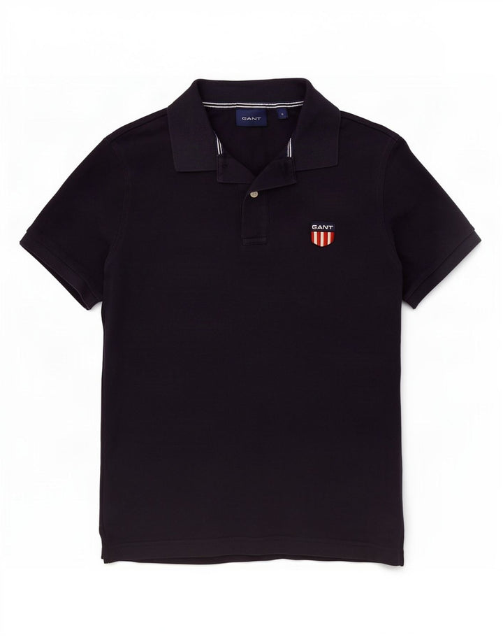 Camisa polo masculina Gant pequena algodão azul marinho