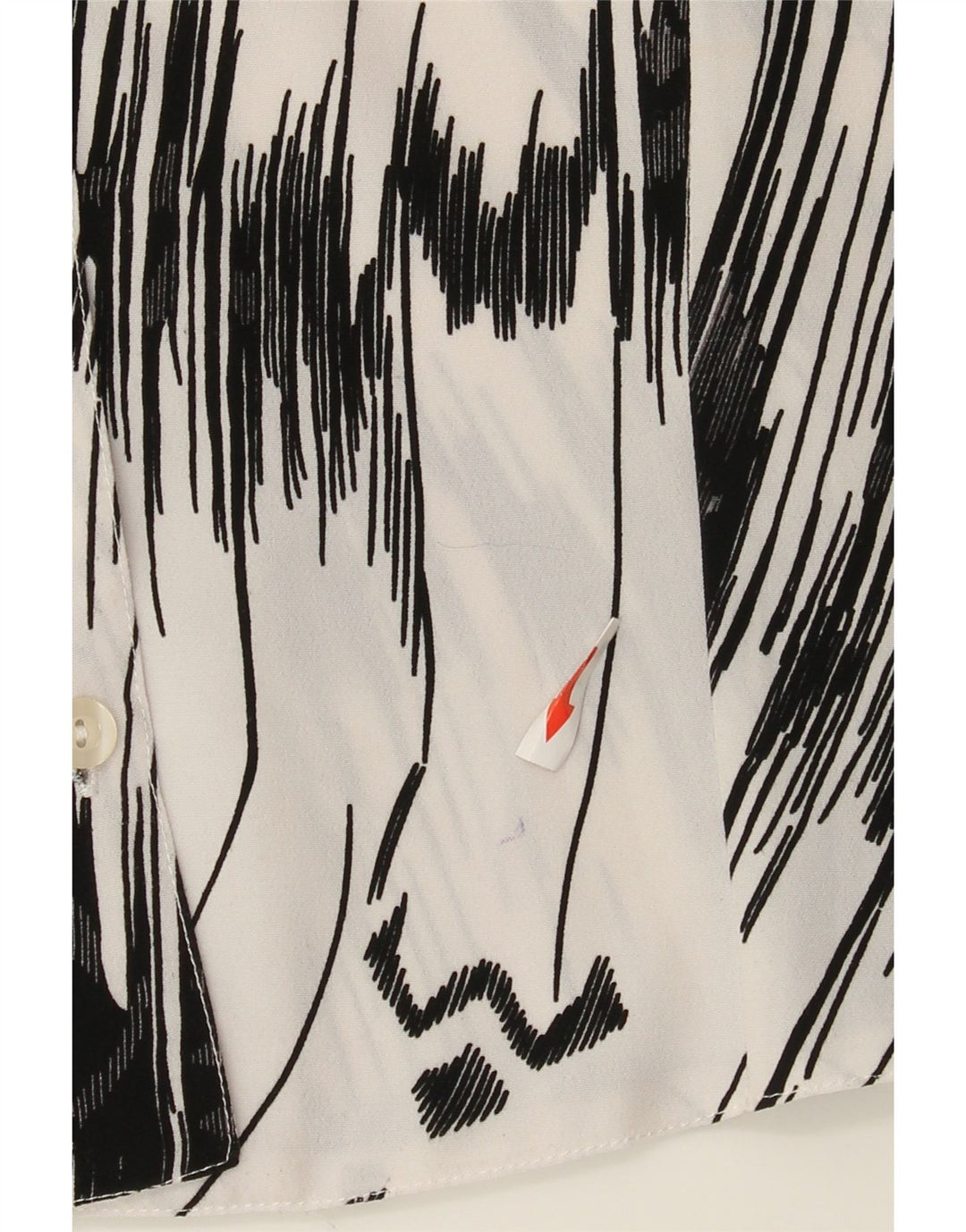 Blusa feminina vintage manga 3/4 IT 42 poliéster listrado branco médio