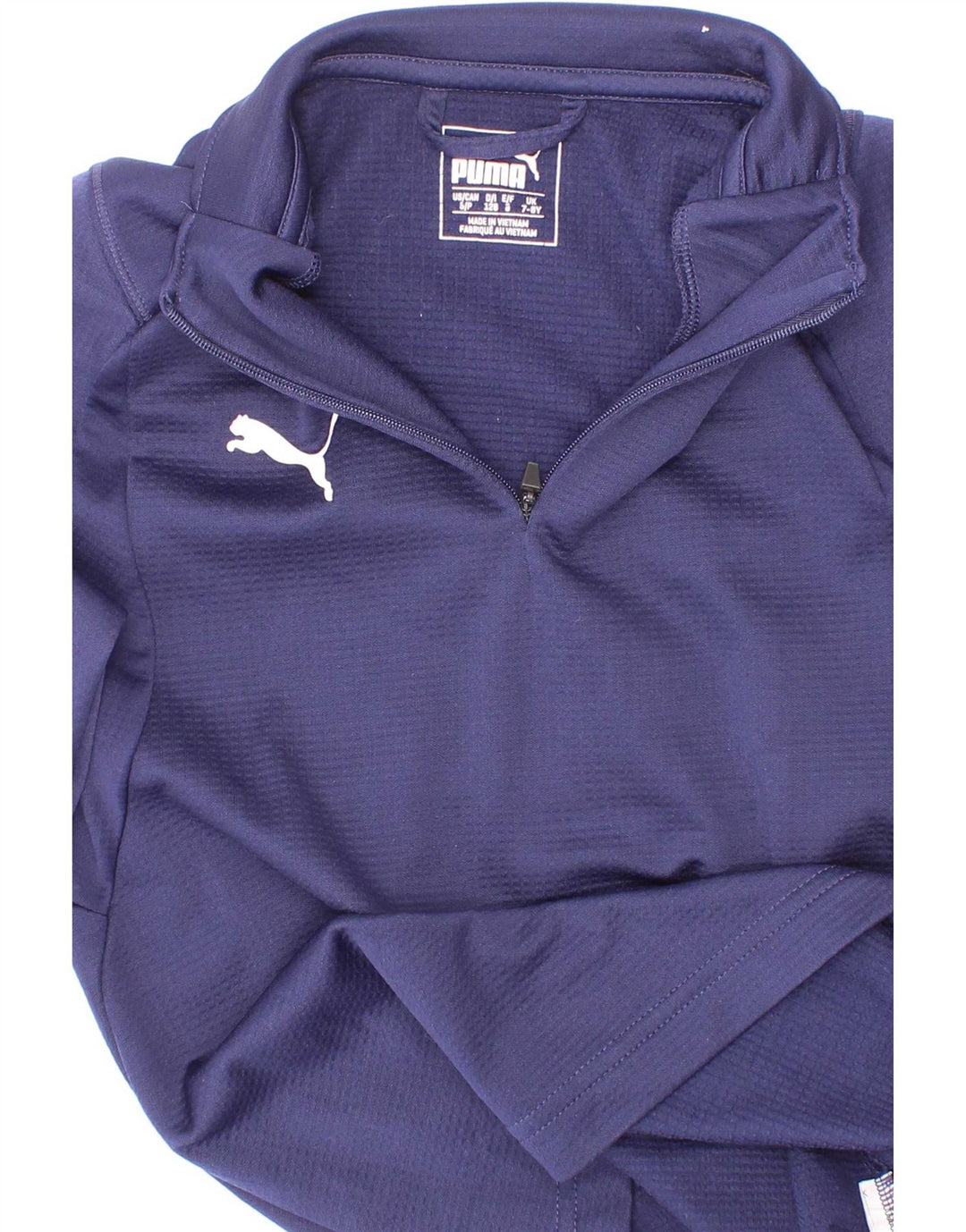 Puma Meninos Zip Neck Pullover Treino Top 7-8 Anos Azul Marinho