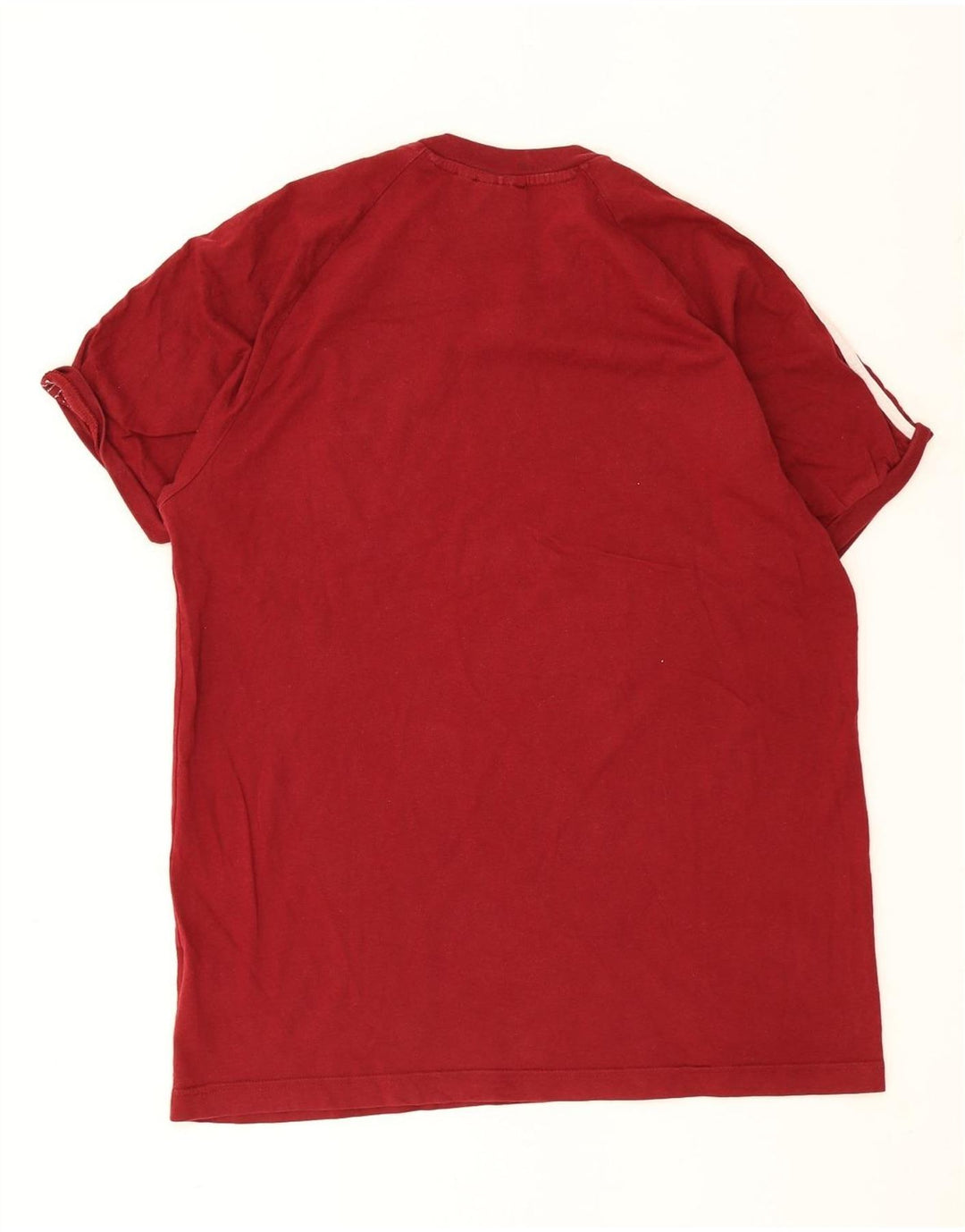 Adidas Mens Camiseta Top Grande Algodão Vermelho