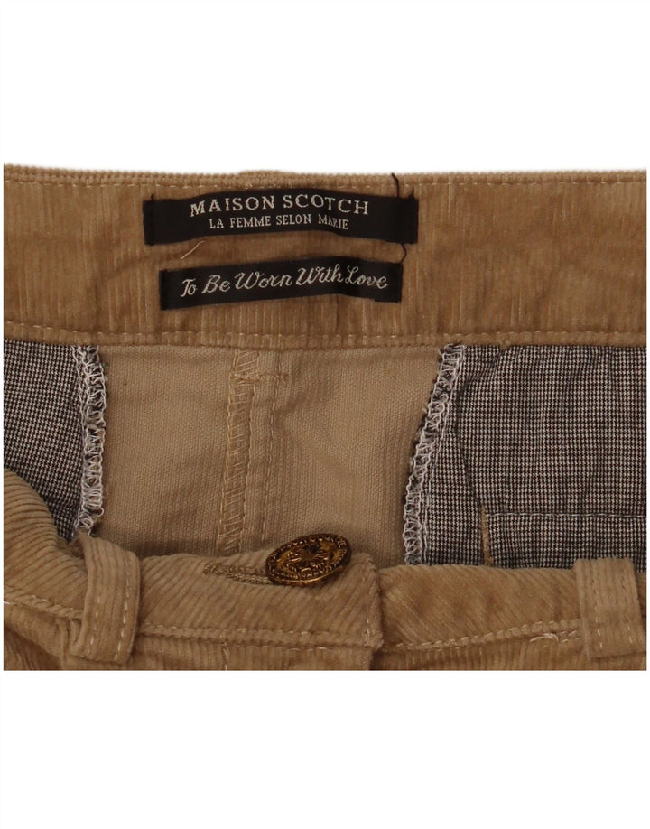 Minissaia feminina de veludo cotelê Maison Scotch W34 grande marrom