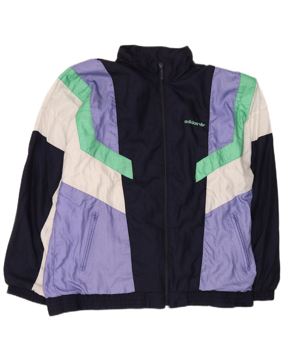 Adidas Mens Tracksuit Top Jacket 2XL Multicolorido Colourblock Poliamida