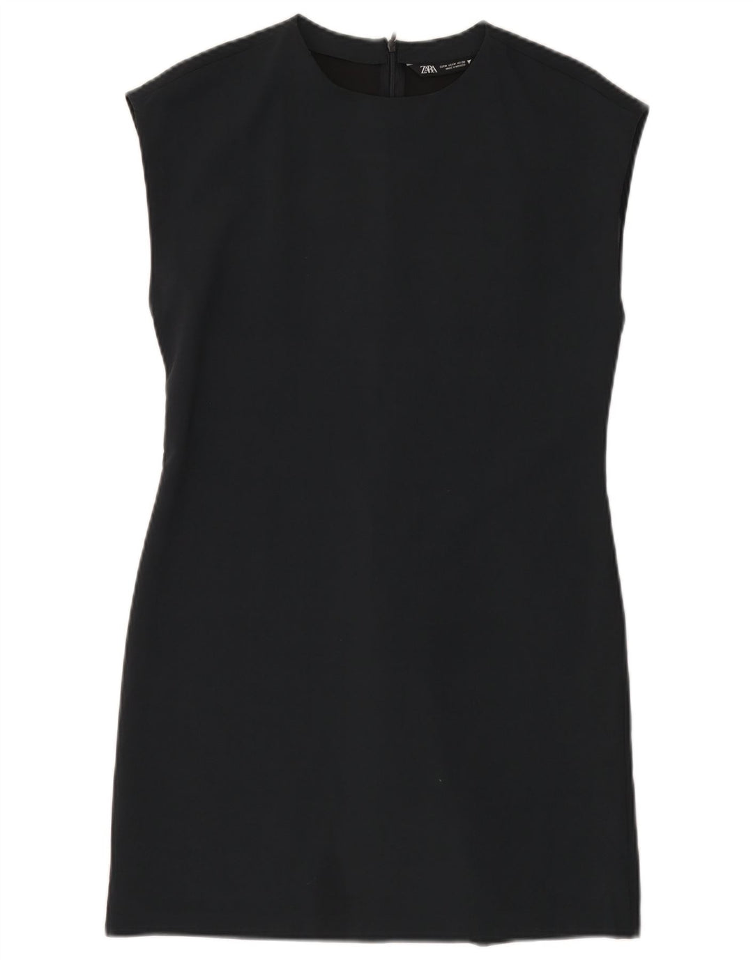 Vestido bainha feminino Zara UK 12 poliéster azul marinho médio