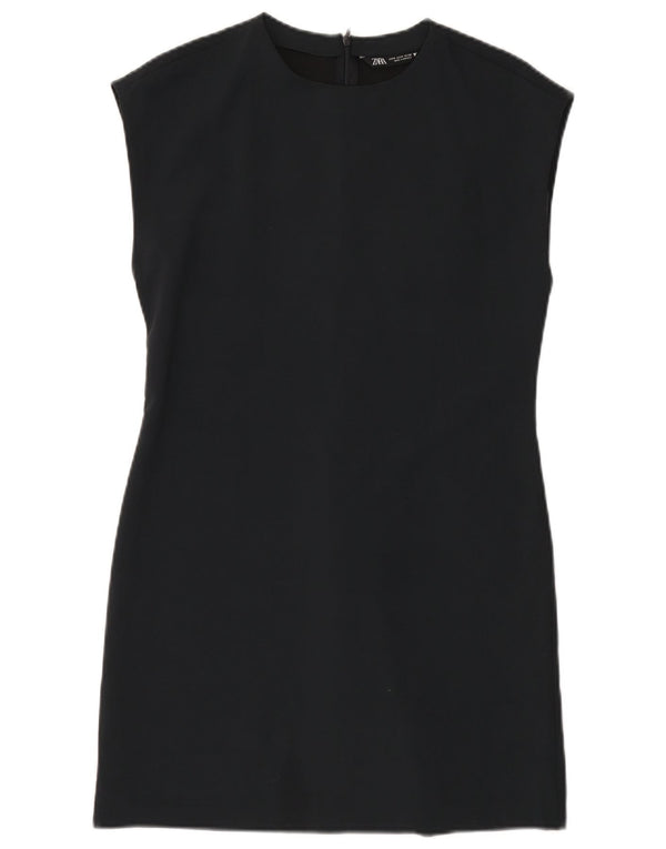 Vestido bainha feminino Zara UK 12 poliéster azul marinho médio