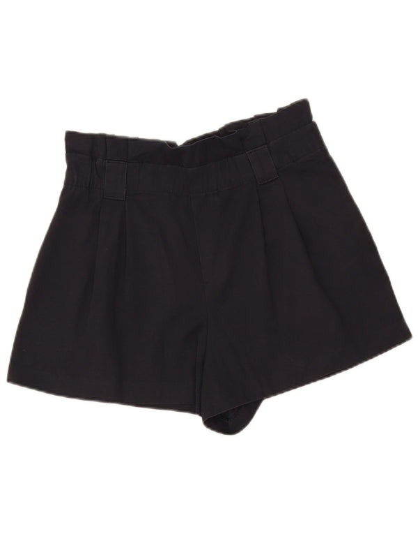 Zara Shorts feminino cintura alta casual médio W28 algodão azul marinho