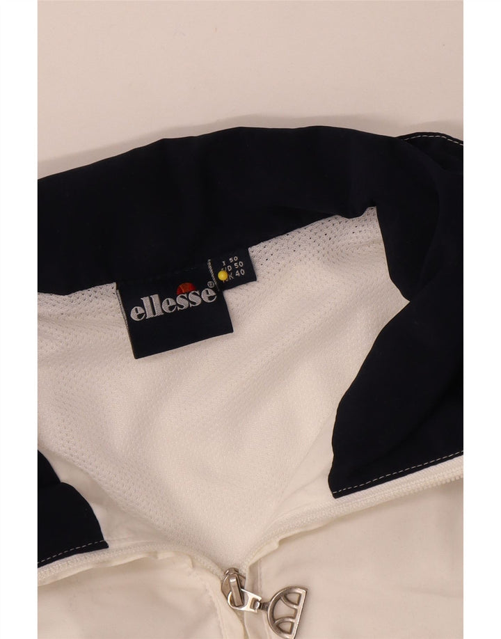 Ellesse Mens Treino Top Jacket UK 40 Médio Branco Colourblock Poliéster