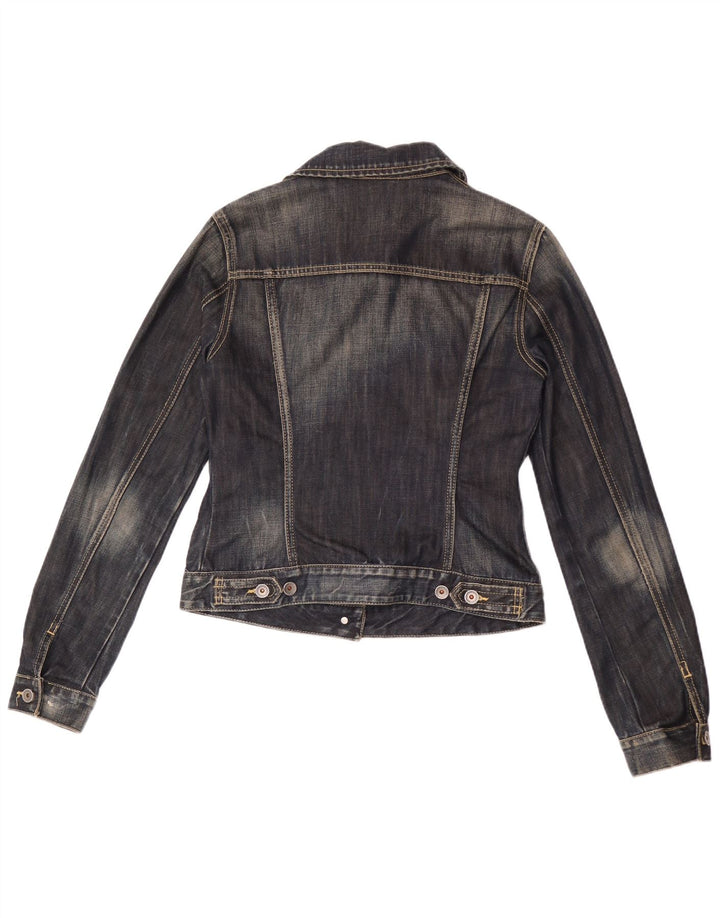 Jaqueta jeans feminina Benetton UK 12 médio azul marinho