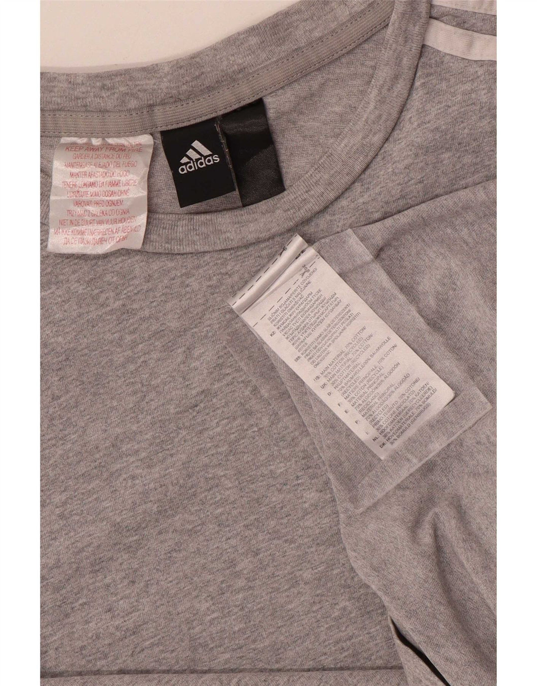 Adidas Mens Camiseta Top XS Algodão Cinza