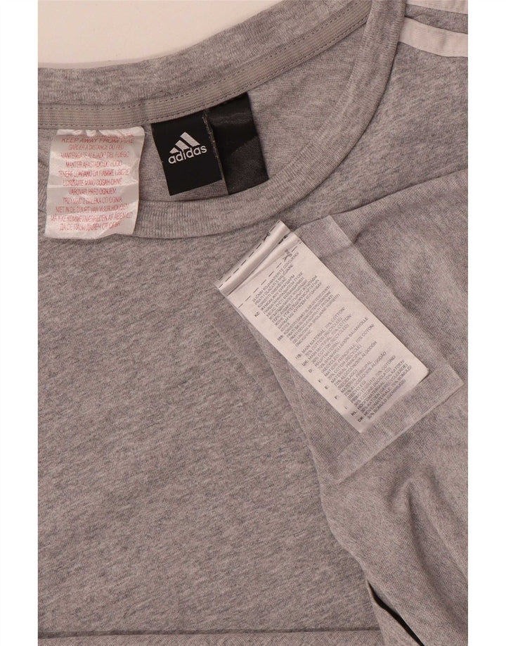 Adidas Mens Camiseta Top XS Algodão Cinza