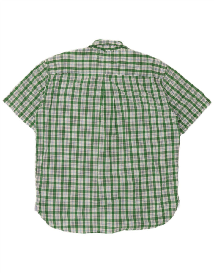 Camisa masculina de manga curta Tommy Hilfiger XL verde xadrez algodão