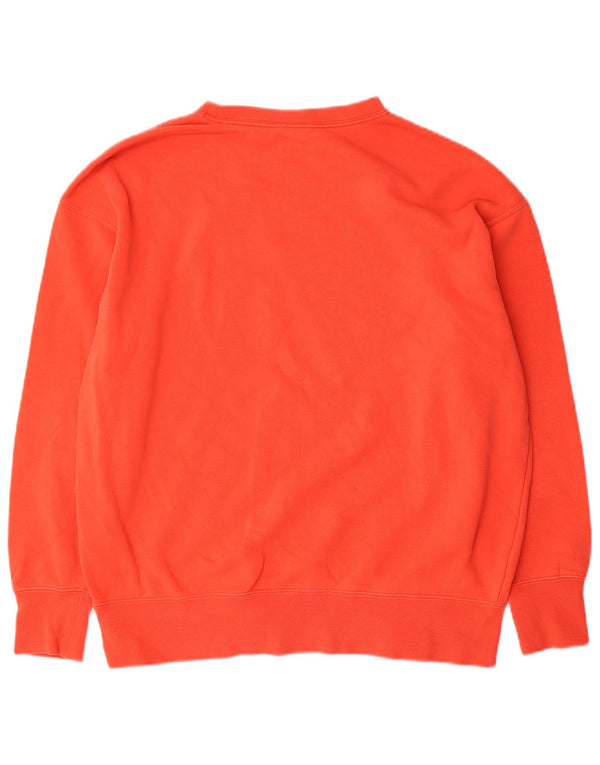 Nike feminino gráfico oversized moletom jumper UK 6 XS laranja algodão