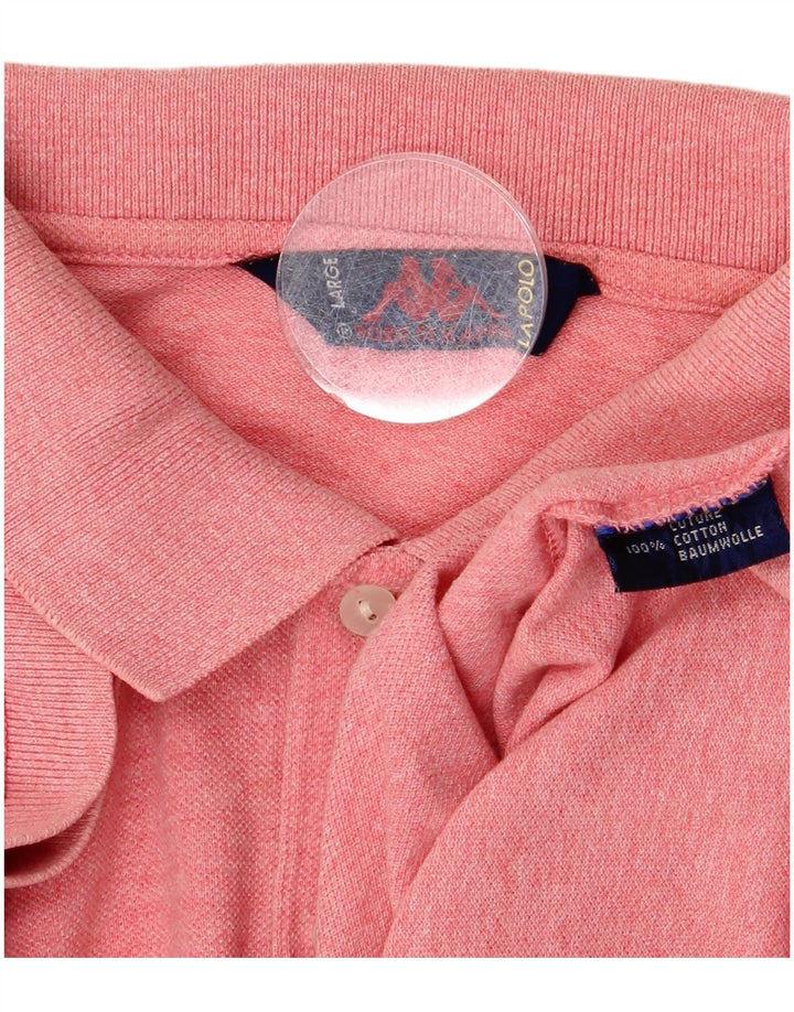 Camisa polo masculina Kappa grande algodão rosa