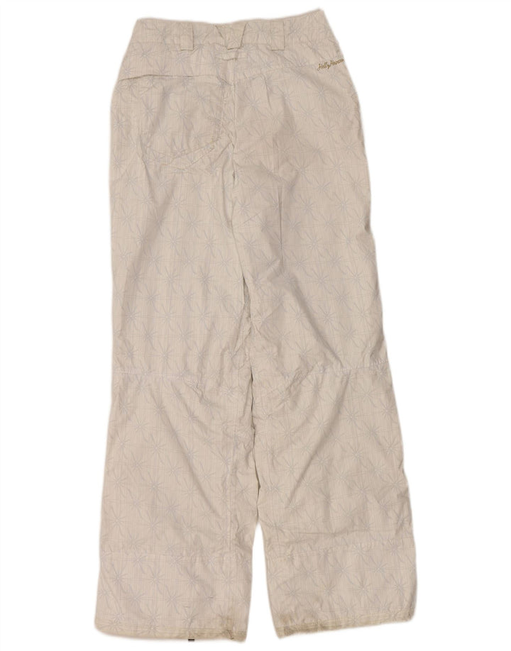 Calça de esqui feminina Helly Hansen UK 6 XS poliamida floral branca