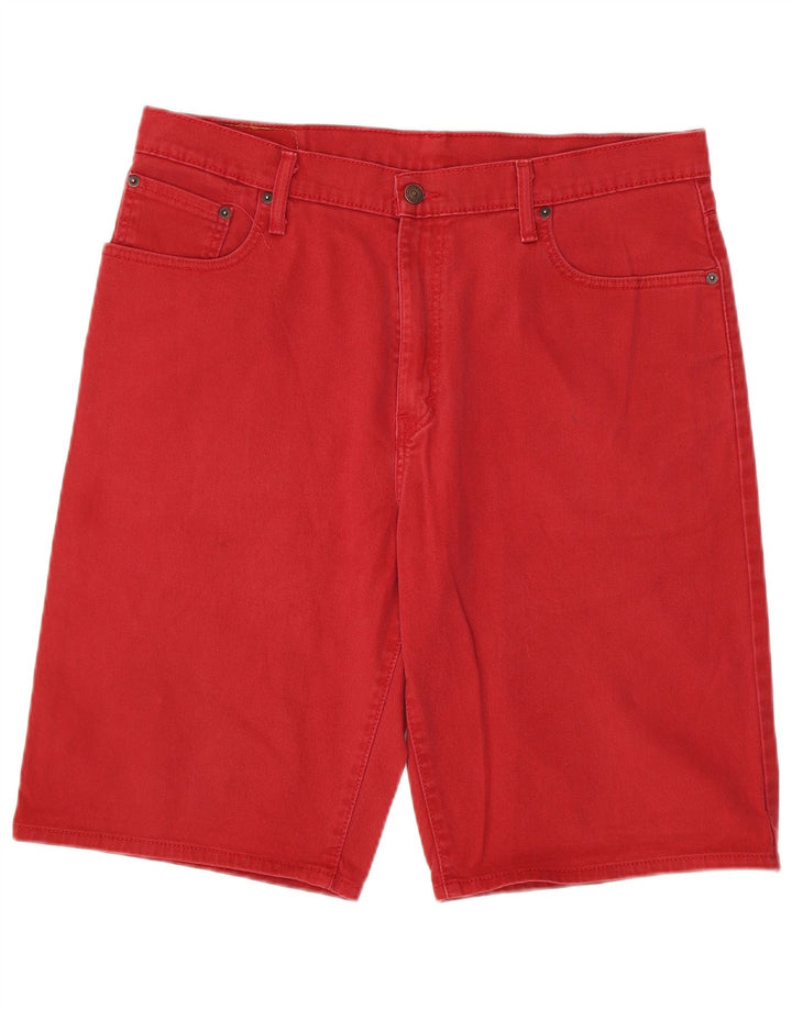 LEVI'S Masculino 569 Shorts Jeans W36 Grande Algodão Vermelho