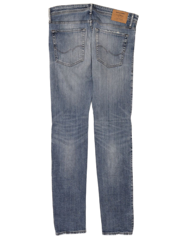 Jack & Jones Mens GLENN Distressed Slim Jeans W33 L34 Azul Algodão