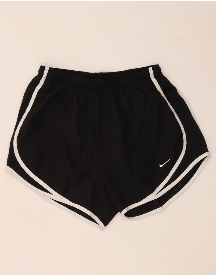NIKE Womens Dri Fit Sport Shorts UK 8 Pequeno Poliéster Preto