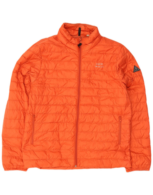 Jaqueta acolchoada masculina Jack Wills UK 44 2XL poliamida laranja