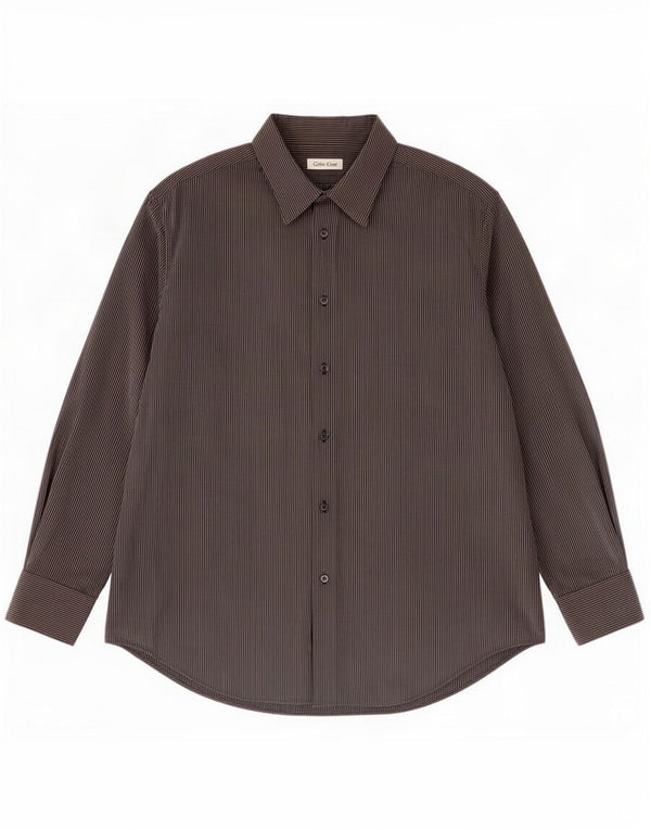 Calvin Klein Camisa masculina XL listrada cinza