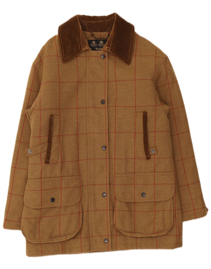 Sobretudo feminino Barbour oversized UK 10 pequeno xadrez bege
