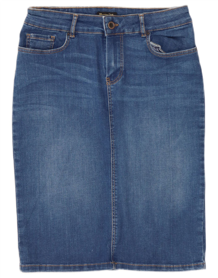 Saia jeans feminina Massimo Dutti UE 38 pequena W28 azul