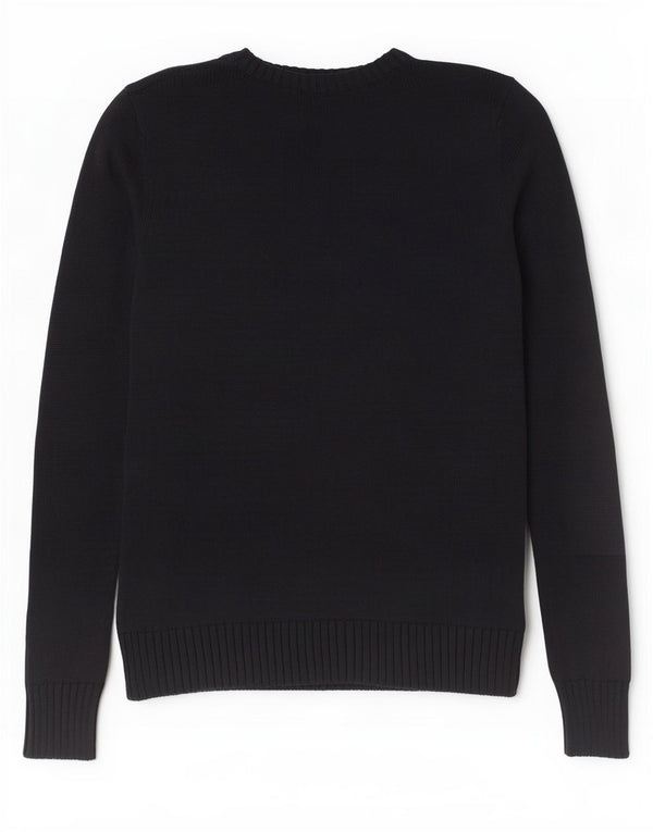 Suéter feminino Ralph Lauren com gola canoa e gola redonda Reino Unido 10 pequeno preto EUA