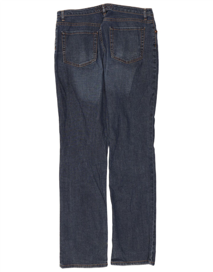 Calça jeans reta feminina Fcuk Reino Unido 14 grande W32 L31 algodão azul