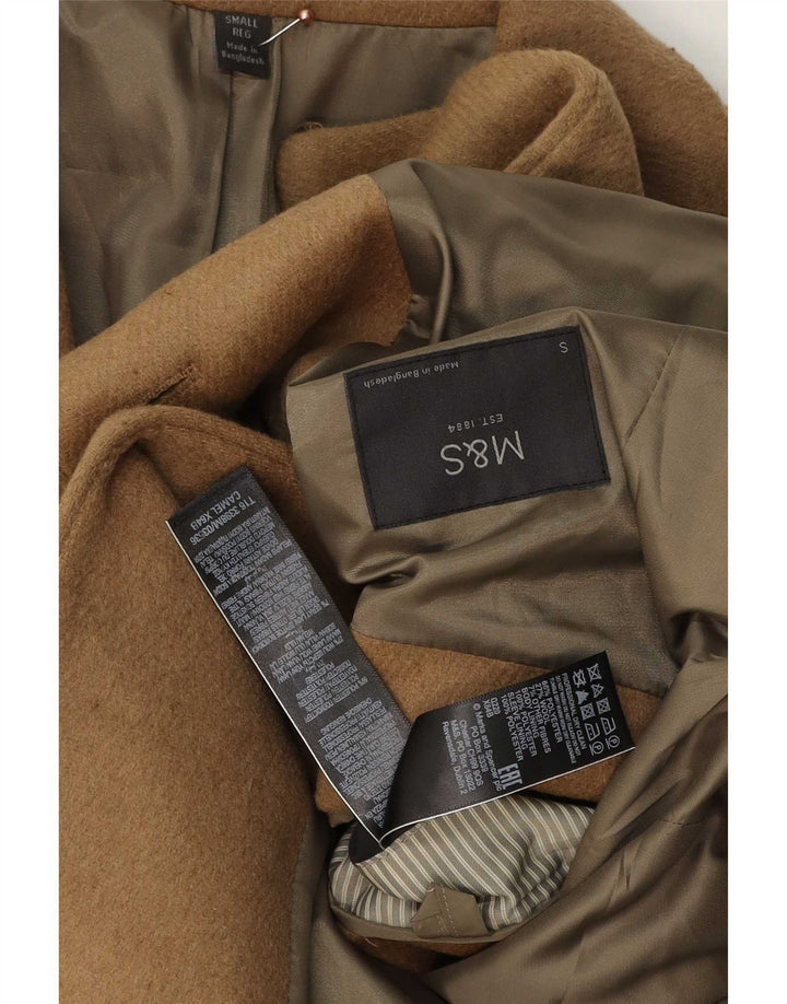 Marks & Spencer Mens Overcoat UK 36 Pequeno Poliéster Bege